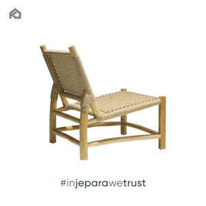 Fauteuil de salon style naturel en teck et rotin synthétique, ensemble de salon design moderne, mobilier pour hôtel et appartement - Aria - Product Image 3