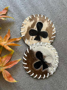 Real Handmade <b>Hair</b> on Hide Fur Leather Tea Coaster Coffee Tea Cup Mat Tableware Home Accessories Drink and Barware Fur Coasters - Product Image 4