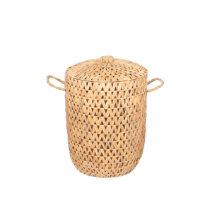 ตะกร้าซักผ้าผักตบชวาทำด้วยมือตะกร้าใส่เสื้อผ้าสานเป็นมิตรต่อสิ่งแวดล้อม - Product Image 1