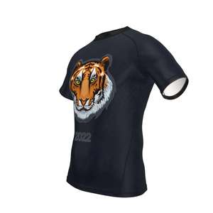 Camiseta de Compresión de Manga Corta para Hombre con Estampado de Cabeza de Tigre, Secado Rápido, Diseño de Logotipo en la Espalda 2022 - Product Image 4