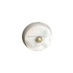 AG Elements Bouton de tiroir de cuisine en marbre blanc, finition brillante, design minimaliste, durable, antirouille, pour meubles de cuisine - Product Image 2