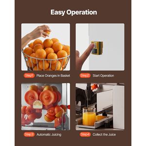 Exprimidor de Naranjas Eléctrico Automático Comercial de 120W - Exprimidor de Cítricos y Extractor de Granada, 20 Unidades por Minuto, 110V - Product Image 6