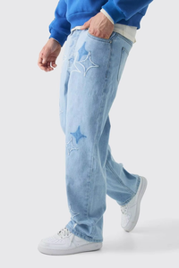 Jeans de Mezclilla Personalizados de Alta Calidad para Hombre, Jeans Holgados con Costuras Reforzadas, Parches Desgastados y Lavado a la Piedra - Product Image 2