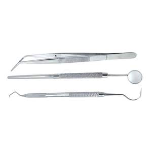 Kit Básico de 3 Piezas para Examen Dental, Espejo Bucal de Acero Inoxidable, Pinzas de Algodón, Explorador, Herramienta de Diagnóstico, Proveedor Profesional - Product Image 2