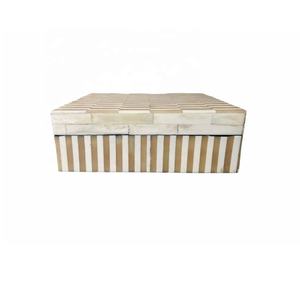 Handmade Modern Striped Bone Inlay Jewelry <b>Box</b> Organizer Multipurpose Storage <b>Keepsake</b> <b>Box</b> for Rings Earrings Novelty Gift - Product Image 1