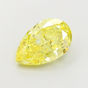 Diamant de laboratoire élégant de forme poire, jaune vif fantaisie, taille excellente, haute brillance, pierre lâche de type CVD 2A, pour la fabrication de bijoux. - Product Image 1