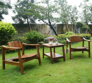 Fauteuil en teck de style balinais |   Chaise longue d'extérieur au design côtier durable, confortable et élégant pour mobilier de patio - Product Image 5