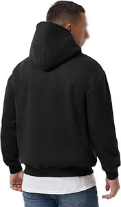 Sweat à capuche épais pour homme avec logo personnalisé – Sweat-shirt d'hiver 100 % coton molletonné avec motif brodé - Product Image 4