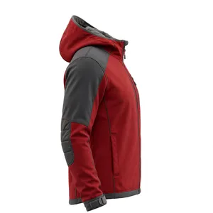 Men's <b>Waterproof</b> Windproof Fleece <b>Jacket</b> Zipper Closure Stand Collar Sporty Style Regular Fit Autumn Wear Polyester/Cotton - Product Image 6