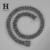 Cadena Cubana Miami Personalizada con Incrustaciones de Diamantes de Imitación en Rosa y Blanco - Joyería de Lujo para Hombre/Unisex