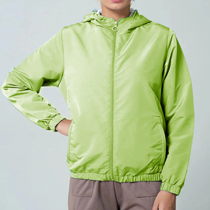 Blouson de course unisexe violet avec fermeture éclair, col montant, coupe-vent, décontracté, printemps, coupe régulière, en polyester, couleur unie - Product Image 6