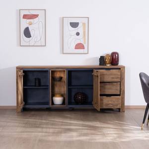 Vandana Crystal Craft-storage <b>sideboard</b> with glass shelves Enoa in rosewood and acacia 200 cm - Product Image 2