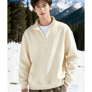 Sweat-shirt à col zippé personnalisé pour homme, mélange de polyester et de coton, mode décontractée, vêtements en gros pour l'Europe - Product Image 1