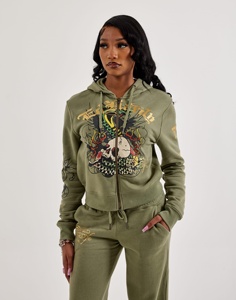 Sudadera con capucha de poliéster y algodón para mujer, con cremallera completa, manga larga, forro deportivo, talla grande, estampada, para invierno - Product Image 6