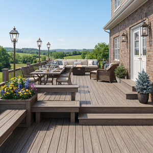 Planches de terrasse en WPC à double extrusion de couleur avancée, protection UV, résistantes aux intempéries, pour l'extérieur - Product Image 4