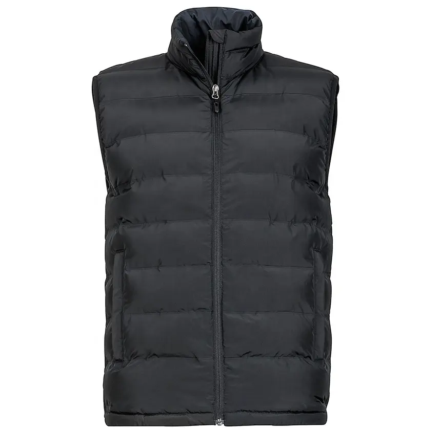 Winter casual stand collar padded vest gilet jacket custom warmly quilted puffer polyester wadding vest gilet for Men's Outfits