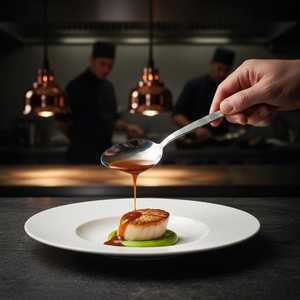 Modern Metal Spoon <b>Set</b> Food Grade Stainless Steel Tableware for Home Hotel Use - Product Image 3