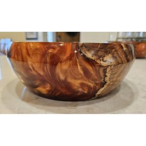 Bol artisanal en bambou et bois de luxe, combinaison de résine et de bois pour les collations et les fruits RR ENTERPRISES - Product Image 2