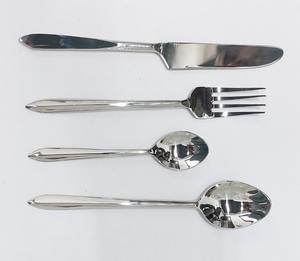 Ensemble de couverts écologiques en acier inoxydable avec manche en métal, style moderne, fourchette, couteau, cuillère, pour la maison - Product Image 1