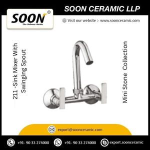 Basin Faucet 211 Sink Mixer With <b>Swinging</b> Spout Stainless Steel Polished Sustainable Modern Design Wall-Mounted <b>Single</b> Handle - Product Image 2