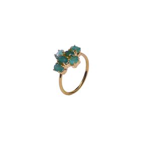 Wedding Wear 925 Sterling <b>Silver</b> Gold Plated Jewelry <b>Emerald</b> Gemstone Women Wear Classic <b>Ring</b> - Product Image 2
