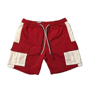 Shorts unisexe à capuche, couleur unie, coupe ample, taille mi-haute, coupe-vent, extensible, pour l'hiver, le sport, la course et la plage, avec logo frontal. - Product Image 1