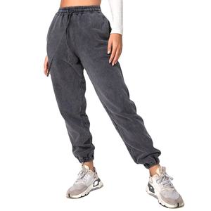 Pantalon en molleton délavé à l'acide unisexe 2025 ODM pantalon de survêtement baggy au genou pantalon de jogging surdimensionné pour femmes en gros - Product Image 2