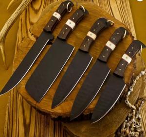 Personalized Handmade 5-Piece Powder Coating Chef <b>Knives</b> with <b>Sharp</b> Serrated Edge Customized Handle for Multi-Purpose - Product Image 1