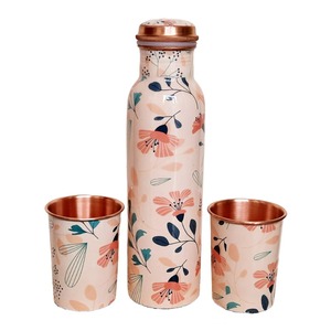 Bouteille d'eau en cuivre pour enfants avec motif animal de dessin animé, ensemble de gourdes de voyage portables avec couvercle - Product Image 3