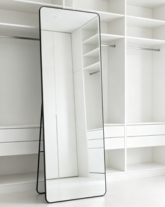 Miroir sur pied sans cadre en verre, design minimaliste fait main, pour usage domestique et dressing de mariage - Product Image 1