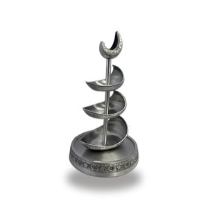 Soporte de Servicio Escalonado de Aluminio con Plato en Forma de Hoja, Acabado en Latón Antiguo, Hecho a Mano, para Exhibición en Majlis o Ramadán - Product Image 5