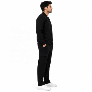 Men's Custom Embroidered Logo Jacket Regular Fit Hoodies Casual Knitted Cotton <b>Tracksuit</b> Front Button Up Collar Sweatshirts B2B - Product Image 2