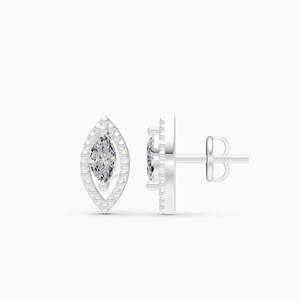 Boucles d'oreilles pendantes en moissanite plaqué or rose, design floral, taille poire, sertissage griffe, bijoux de luxe pour femme, pour mariage - Product Image 3