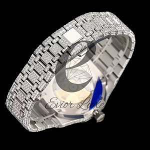 Radiant Silver Moissanite <b>Iced</b> <b>Out</b> <b>Watch</b> 40MM in White Tone for Luxury Hip Hop Jewelry and Mens Fashion - Product Image 4