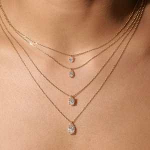 Collar con Colgante de Plata de Ley 925 con Moissanita de Corte Ovalado, Chapado en Oro, Elegante Collar con Colgante para Mujer, Joyería Fina, Regalo - Product Image 1