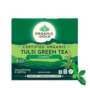 Thé vert classique Tulsi d'Inde biologique 50 sachets de thé - Product Image 1