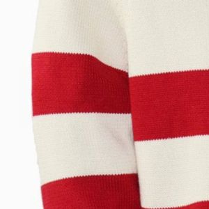 Cárdigan de punto unisex a rayas con cuello vuelto y cremallera completa, estilo vintage, con letras griegas personalizadas para fraternidades y hermandades universitarias. - Product Image 5