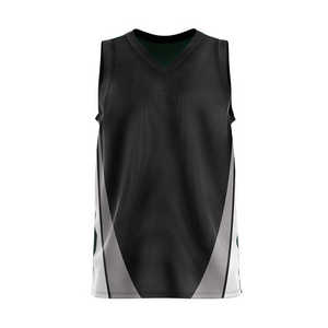 Ensemble de maillots de basket-ball unisexe, noir et gris, sans manches, col en V, polyester respirant, vêtements de sport pour toutes les saisons - Product Image 2