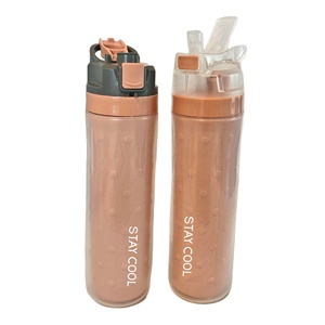 Large Capacity 650ml Double Wall Insulated PP Sport <b>Bottle</b> <b>with</b> <b>Straw</b> Cap Eco-Friendly for Cycling Hiking & Camping - Product Image 4