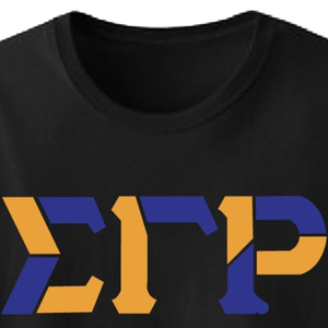 T-shirt décontracté noir pour femme Sigma Gamma Rho à blocs de couleur et lettres grecques, tee-shirt de sororité à manches courtes avec motif graphique personnalisé grec - Product Image 6