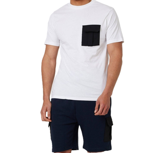 Conjunto Deportivo de Verano para Hombre, 100% Algodón Ecológico, Camiseta de Manga Corta y Pantalones Cortos, 2 Piezas, Transpirable - Product Image 1