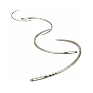 Aiguille à tisser de type C en acier inoxydable, aiguille courbée pour extensions de cheveux, couture de perruques et travaux de tissage - Product Image 1