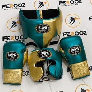 Guantes de Entrenamiento Premium, Protector de Cabeza y Protector Inguinal, Juego de Equipo de Protección Deportiva de Cuero Sintético Duradero para Adultos - Product Image 1