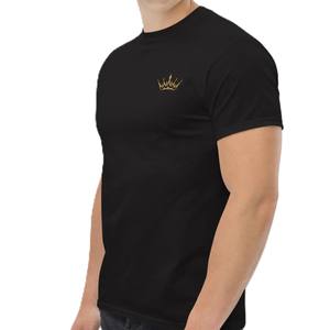 Nueva camiseta blanca bordada con corona para hombre – Camiseta de algodón premium con diseño minimalista real, top informal de manga corta para uso diario - Product Image 4