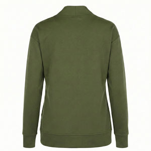 Blouse d'infirmière sur mesure pour femme, à fermeture éclair, en tissu extensible, col en V, coutures princesse, poignets côtelés, prix de gros - Product Image 3