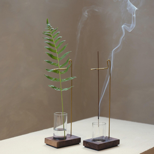 Porte-encens suspendu - Noyer et laiton avec cendrier - Product Image 4