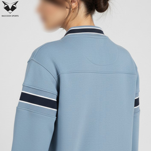 Light Blue Color Newest Premium Quality Best Supplier Contrast Color <b>Single</b> Breasted Casual College Baseball Varsity Jackets - Product Image 4