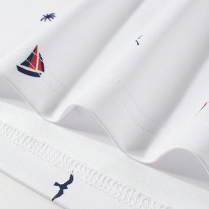 Camisa Casual de Verano para Hombre con Estampado de Aves, Ribete en Contraste, Bolsillos y Tela Antiarrugas - Product Image 6