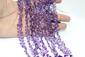 AAA brésil 6*8mm facettes poire forme améthyste perles de pierre naturelle 8 pouces perceuse latérale pour la fabrication de bijoux perle en gros - Product Image 2
