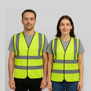 Gilet de sécurité en maille classe 3, orange haute visibilité, fermeture éclair, ANSI 107, plusieurs poches - Product Image 4